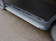 Пороги алюминиевые Slim Line Silver 1820 мм для Subaru XV (2017-2018) № SUBXV17-16S