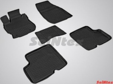 Коврики резиновые Seintex с высоким бортиком для салона Nissan Almera G15 2013-2021