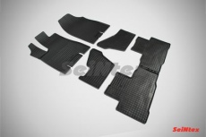 Коврики резиновые Seintex с узором сетка для салона Acura MDX III 2013-2021