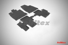 Коврики резиновые Seintex с высоким бортиком для салона Nissan Pathfinder IV R52 2014-2021