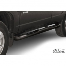 Пороги с проступями Arbori d76 для Chevrolet Niva (2010-2015) черн. № AFZDACHN1006B