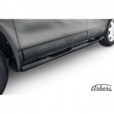 Пороги Arbori d76 с проступями черные для Honda CR-V (2009-2012) № AFZDAHCRV05B