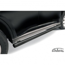 Пороги Arbori d57 труба черные для Mitsubishi Outlander (2013-2014) № AFZDAMOUT1307B