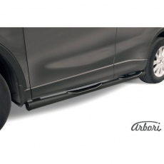 Пороги Arbori d76 с проступями черные для Mazda CX-5 (2011-2016) № AFZDAMZCX503B