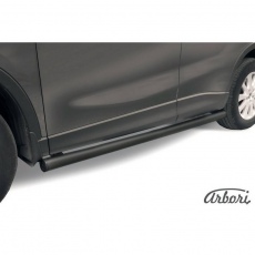 Пороги Arbori d76 труба черные для Mazda CX-5 (2011-2016) № AFZDAMZCX504B