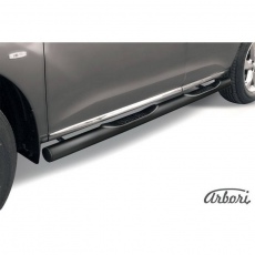 Пороги Arbori d76 с проступями черные для Nissan Murano (2011-2015) № AFZDANIM1104B
