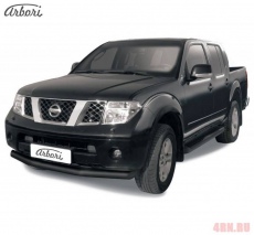 Защита переднего бампера Arbori d76 черная для Nissan Navara (2005-2010) № AFZDANIN05B