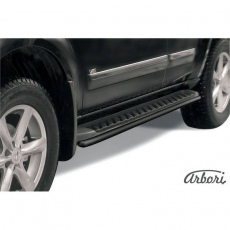 Защита штатного порога Arbori d42 черная для Nissan Pathfinder (2011-2014) № AFZDANIP1106B