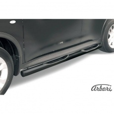 Пороги Arbori d76 с проступями черные для Nissan Juke 2WD (2010-2018) № AFZDANJ2WD05B