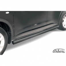 Пороги Arbori d76 труба черные для Nissan Juke 2WD (2010-2018) № AFZDANJ2WD06B