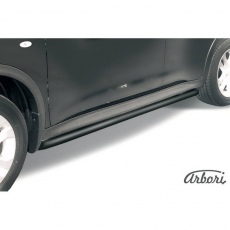 Пороги Arbori d42 с гибами черные для Nissan Juke 2WD (2010-2018) № AFZDANJ2WD08B
