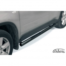 Пороги Arbori d76 с проступями черные для Nissan X-Trail (2011-2014) № AFZDANXT1105B