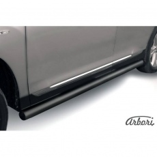 Пороги Arbori d76 труба черные для Toyota Highlander (2010-2014) № AFZDATHI09B