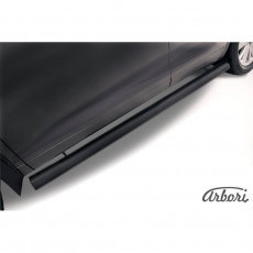 Пороги Arbori d76 труба черные для Toyota Highlander (2014-2018) № AFZDATHI1409B