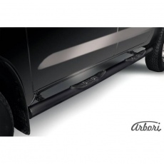 Пороги Arbori d76 с проступями черные для Toyota Hilux (2008-2011) № AFZDATHL09B