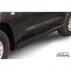 Защита штатного порога Arbori d42 черная для Toyota Land Cruiser 200 (2007-2012) № AFZDATLC220B