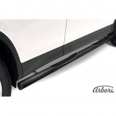 Пороги Arbori d76 с проступью черные для Toyota RAV4 (2013-2018) № AFZDATR41307B