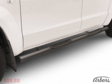 Пороги Arbori d76 с проступями черные для Volkswagen Amarok (2013-2018) № AFZDAVWAM1308B