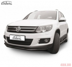 Защита переднего бампера Arbori d57 черная для Volkswagen Tiguan (2011-2015) № AFZDAVWTIG04B