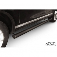 Пороги Arbori d76 труба черные для Volkswagen Touareg (2010-2015) № AFZDAVWTR08B