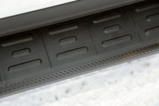 Пороги алюминиевые с пластиковой накладкой (карбон черные) 1820 мм для Lexus RX 200t/350/450h (2015-2018) (F-Sport) № LEXRX200tFS15-08BL