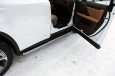 Пороги алюминиевые с пластиковой накладкой (карбон серебро) 1820 мм для Lexus RX 200t/350/450h (2015-2018) (F-Sport) № LEXRX200tFS15-08SL