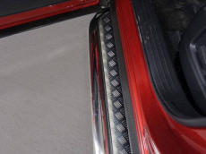 Пороги с площадкой 75х42 мм для Mazda CX-9 (2017-2018) № MAZCX917-21